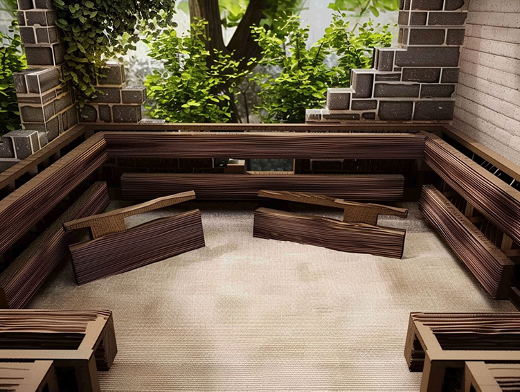 旧墙焕新：塑木墙板直接粘贴